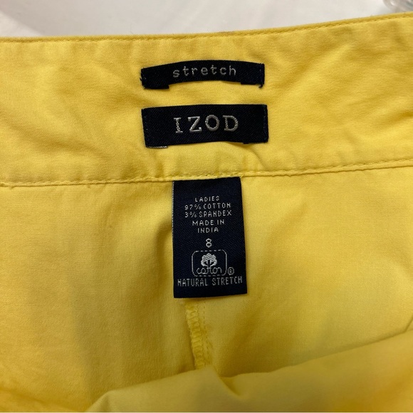 IZOD Yellow With White Trim Athletic Shorts Skorts With Shorts Size 8 Stretch - Picture 5 of 7